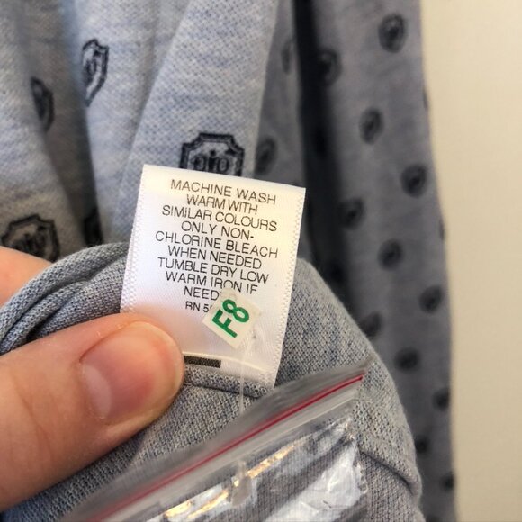 NEW NWT DANIEL CREMIEUX Mens Blue Heather Navy Crown Crest Print Button Down XL - Picture 10 of 13